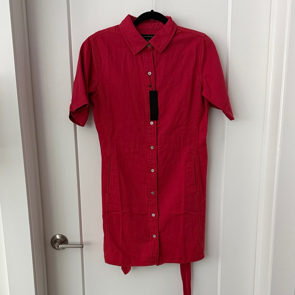 Banana Republic Red Shirt Dress